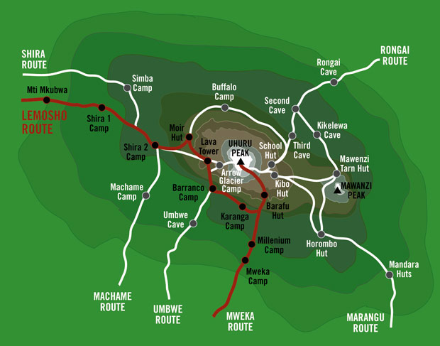 Machame Route Map