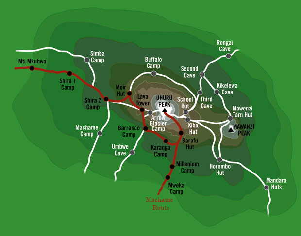 Machame Route Map