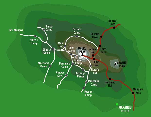 Marangu Route Map